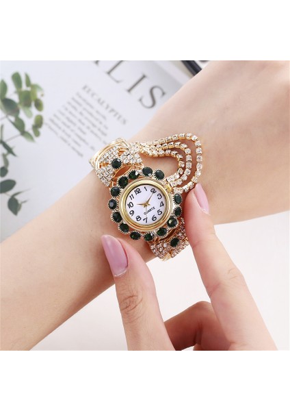 E Lüks Taklidi Kadın Bilezik Izle Üst Marka Moda Elmas Bayanlar Kuvars Kol Saati Kadın Kol Saati Montre Femme Relogio (Yurt Dışından) indirimleri