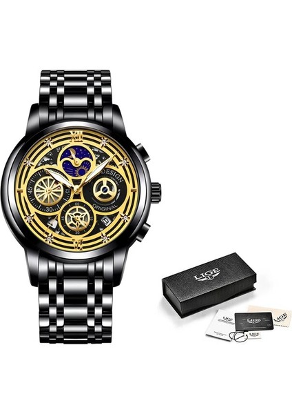 Siyah Altın Lıge 2022 Yeni Altın Izle Kadın Saatler Bayanlar Yaratıcı Çelik Kadın Bilezik Saatler Kadın Su Geçirmez Saat Relogio Feminino (Yurt Dışından)