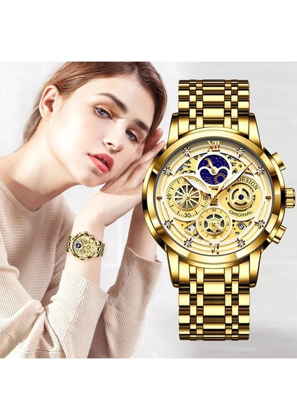 Siyah Altın Lıge 2022 Yeni Altın Izle Kadın Saatler Bayanlar Yaratıcı Çelik Kadın Bilezik Saatler Kadın Su Geçirmez Saat Relogio Feminino (Yurt Dışından) fiyatları