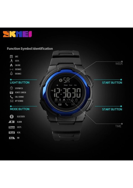 Koyu Mavi Izle Skmeı Erkek Saati Doğa Sporları Bluetooth Dijital Saat Yeni Lüks Su Geçirmez Askeri Akıllı Kol Saatleri Relogio Masculino (Yurt Dışından) indirimleri