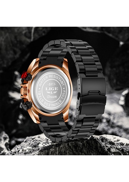 Silikon Gül Mavi Lıge Izle Erkekler Kuvars 30 M Su Geçirmez Kol Saati Chronograph Erkek Saatler Erkekler Için Aydınlık Tarih Saat Izle Relogio Masculino + Kutu (Yurt Dışından) fiyatları