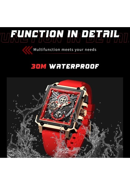 Silikon Beyaz Lıge Yeni Erkek Saat Top Marka Lüks Su Geçirmez Kuvars Kare Bilek Saatler Erkekler Için Tarih Spor Silikon Saat Erkek Montre Homme (Yurt Dışından)