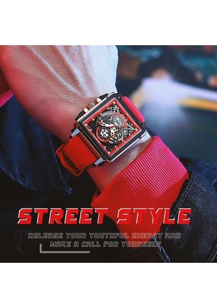 Silikon Beyaz Lıge Yeni Erkek Saat Top Marka Lüks Su Geçirmez Kuvars Kare Bilek Saatler Erkekler Için Tarih Spor Silikon Saat Erkek Montre Homme (Yurt Dışından)