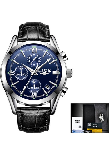 Gümüş Mavi L Kuvars Izle Erkekler Için Lıge Orijinal Marka Saatler Erkek Spor Lüks Kronograf Su Geçirmez Dropshipping Izle Relogio Masculino (Yurt Dışından)