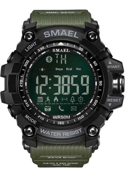 Armygreen Smael Erkek Chronograph Saatler Spor Erkek Saat Durdurma Ordu Askeri Izle Erkekler Çok Fonksiyonlu Su Geçirmez LED Dijital Saat Adam Için (Yurt Dışından)
