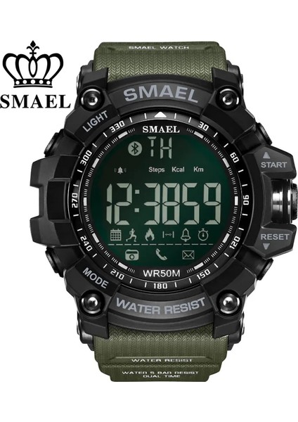Armygreen Smael Erkek Chronograph Saatler Spor Erkek Saat Durdurma Ordu Askeri Izle Erkekler Çok Fonksiyonlu Su Geçirmez LED Dijital Saat Adam Için (Yurt Dışından)