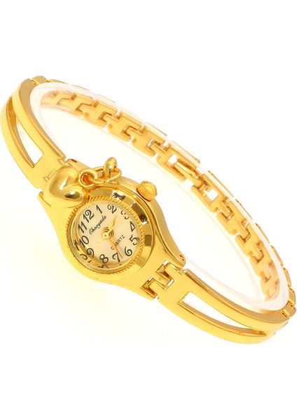 Altın 4 Kadın Bilezik Izle Mujer Altın Relojes Küçük Kadran Kuvars Eğlence Izle Popüler Kol Saati Kadın Bayanlar Zarif Saatler (Yurt Dışından)