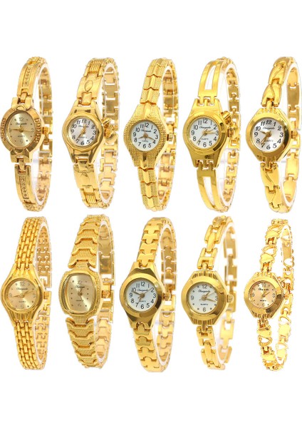 Altın 4 Kadın Bilezik Izle Mujer Altın Relojes Küçük Kadran Kuvars Eğlence Izle Popüler Kol Saati Kadın Bayanlar Zarif Saatler (Yurt Dışından) modelleri