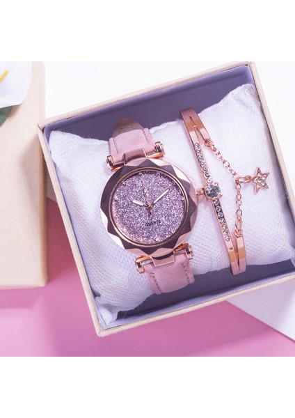 Pembe Set 2020 Kişilik Kız Öğrenci Izle Kadın Yıldız Quartz Saat Moda Rahat Kadın Saati Bayanlar Bilezik Izle Hediye Izle (Yurt Dışından) fiyatları