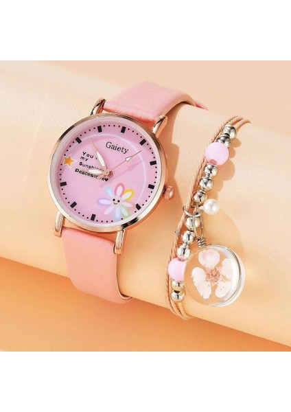 Kırmızı Gaiety Marka Lüks Moda Bilezik Izle Kadın 2 Adet Set Bayanlar Kol Saati Saatler Kadınlar Kız Için Relogio Feminino Reloj Mujer (Yurt Dışından)