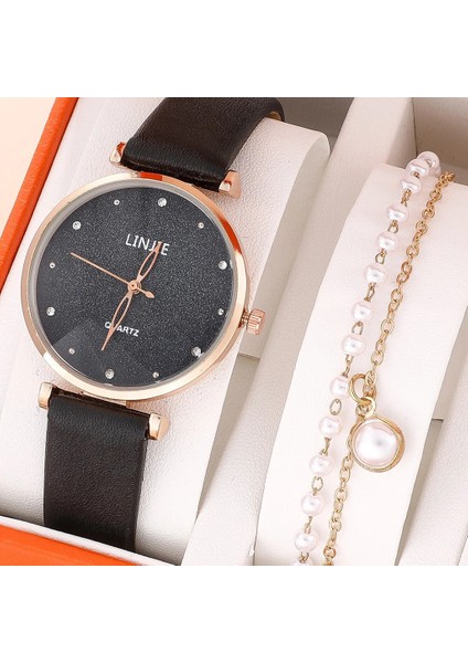 Beyaz 1 2 Adet Kadın Bilezik Saat Seti Güzel Pembe Deri Band Kuvars Izle Kadınlar Bayanlar Için Günlük Elbise Saat Kol Saati Reloj Mujer (Yurt Dışından) modelleri