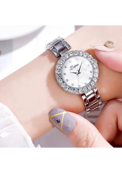 Gümüş Beyaz Lvpai Marka Lüks Bilezik Saatler Kadınlar Için Set Moda Geometrik Bileklik Kuvars Saat Bayanlar Kol Saati Zegarek Damski (Yurt Dışından)