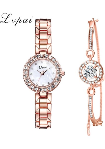 Gümüş Beyaz Lvpai Marka Lüks Bilezik Saatler Kadınlar Için Set Moda Geometrik Bileklik Kuvars Saat Bayanlar Kol Saati Zegarek Damski (Yurt Dışından) fiyatları