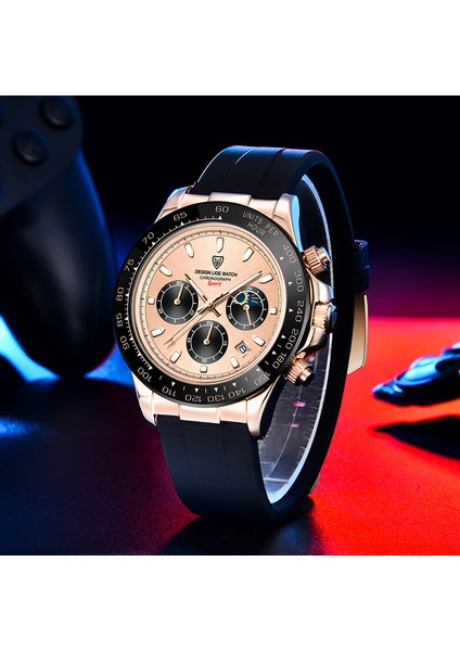 Gümüş Siyah Lıge Erkekler Izle Lüks Saatler Erkek Chronograph Kol Saatleri Erkekler Için Moda Su Geçirmez Kuvars Izle Spor Saat Reloj Hombre + Kutu (Yurt Dışından) modelleri