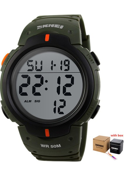 Kutu ile Renk 6 Skmeı Erkekler Spor Saatleri Chronos Geri Sayım Erkek Saati Su Geçirmez LED Dijital Saat Adam Elektronik Saat Relogio Masculino 1068 (Yurt Dışından)