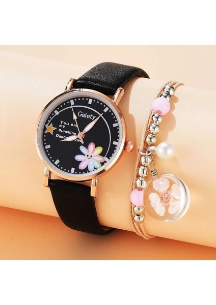 Yeşil Gaiety Marka Lüks Moda Bilezik Izle Kadın 2 Adet Set Bayanlar Kol Saati Saatler Kadınlar Kız Için Relogio Feminino Reloj Mujer (Yurt Dışından)