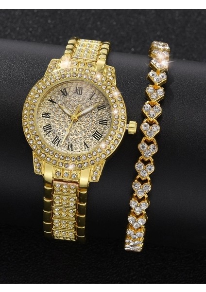 Altın 1 5 Adet Kadın Saatler Set Yeni Gül Altın Yeşil Bayanlar Bilezik Izle Kol Saati Bayan Kuvars Elbise Saat Bayanlar Feminino Reloj (Yurt Dışından)