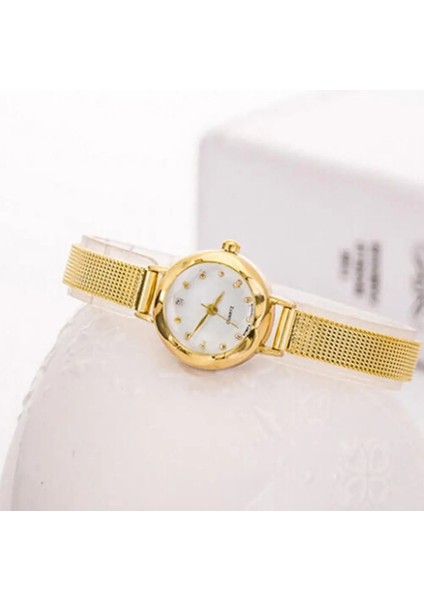 Gümüş Lüks Altın Bilezik Izle Kadın Moda Örgü Ince Alaşım Bant Taklidi Dial Kuvars Kol Saati Casual Kadın Saatler Saat (Yurt Dışından) indirimleri
