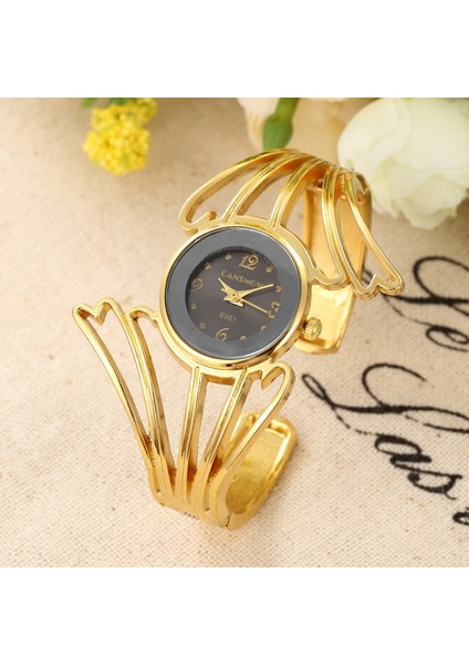 Gül Siyah Kadın Bileklik Izle Hodinky Bayanlar Tam Çelik Kanatlar Tasarım Kuvars Izle Bilezik Izle Kadınlar Için Altın Saat Hediye Saat Relojes (Yurt Dışından) modelleri