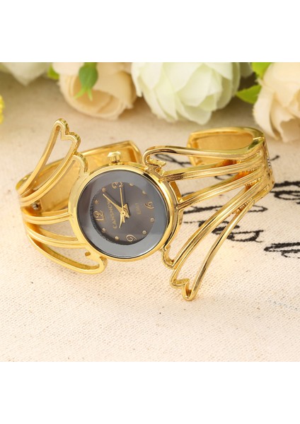 Gül Siyah Kadın Bileklik Izle Hodinky Bayanlar Tam Çelik Kanatlar Tasarım Kuvars Izle Bilezik Izle Kadınlar Için Altın Saat Hediye Saat Relojes (Yurt Dışından) indirimleri