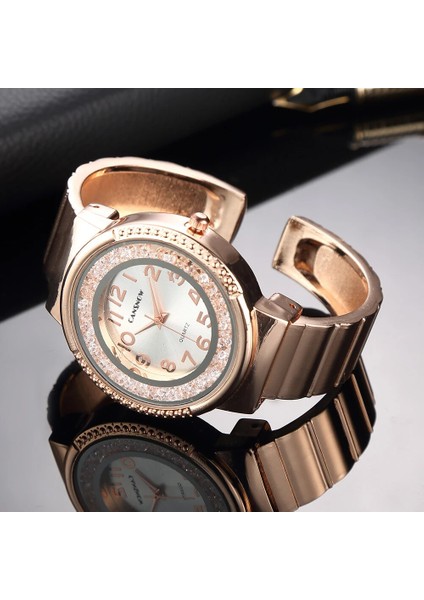 Gümüş Relojes Mujer Kadın Bilezik Izle Kuvars Kol Saati Taklidi Kristal Moda Gül Altın Rahat Kız Takı Bilezik Saat (Yurt Dışından) fiyatları