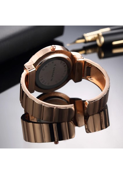 Gümüş Relojes Mujer Kadın Bilezik Izle Kuvars Kol Saati Taklidi Kristal Moda Gül Altın Rahat Kız Takı Bilezik Saat (Yurt Dışından) modelleri