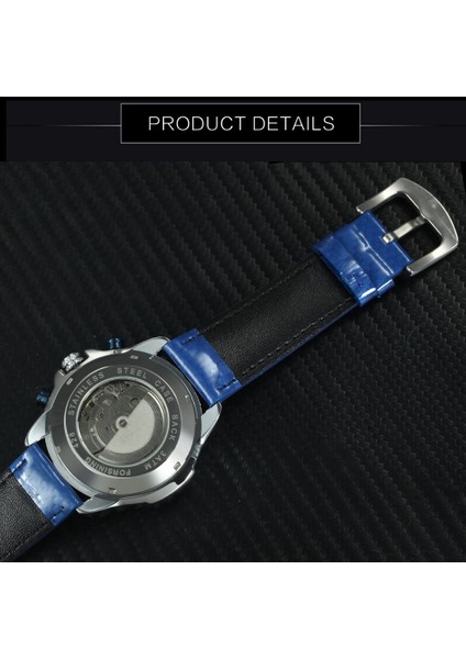 Sıyah Gümüş Beyaz A Forsınıng Askeri Izle Erkekler Otomatik Mekanik Erkek Saatler Top Marka Lüks Kronograf Spor Elbise Deri Kayış Kol Saati (Yurt Dışından) fırsatları