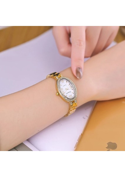 Stil Altı 2022 Paslanmaz Çelik Kayış Kadın Lüks Fanshion Izle Gül Altın Elbise Elmas Kadın Gündelik Saat Severlerin Bilezik Izle (Yurt Dışından) fırsatları