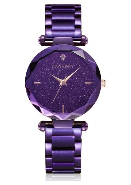 Mor Cagarny Lüks Elmas Kadın Kol Saati Bayanlar Gül Altın Çelik Bilezik Izle Yıldızlı Gökyüzü Kuvars Izle Kadın Saat Reloj Mujer (Yurt Dışından)