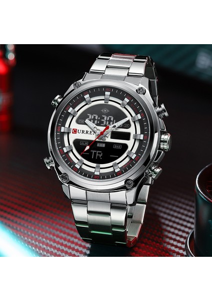 Gümüş Siyah Curren Erkekler Saatler En Lüks Marka Spor Rahat Paslanmaz Çelik Kol Saatleri Erkek Yaratıcı Tasarım Chronograph Kuvars Saat (Yurt Dışından) modelleri