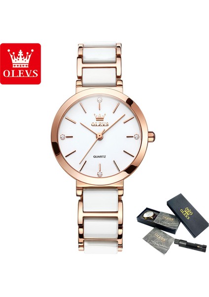 Beyaz Olevs Kadınlar Sıcak Satış Moda Lüks Kadın Saatler Kadın Bilezik Izle Moda Üst Marka Kuvars Izle Relogio Feminino (Yurt Dışından)