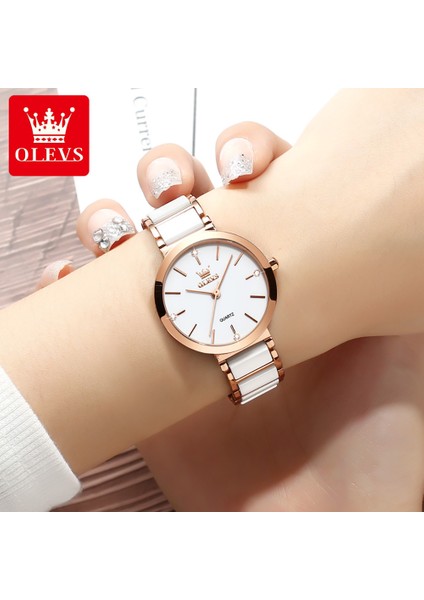 Beyaz Olevs Kadınlar Sıcak Satış Moda Lüks Kadın Saatler Kadın Bilezik Izle Moda Üst Marka Kuvars Izle Relogio Feminino (Yurt Dışından) fırsatları