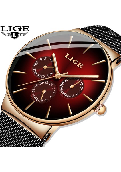 Gül Altın Yeşil Lıge Yeni Moda Erkek Saatler Üst Marka Lüks Kuvars Izle Erkekler Örgü Çelik Su Geçirmez Erkekler Için Ultra-Ince Kol Saati Spor Saat (Yurt Dışından) fiyatları