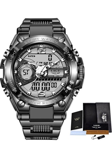 Siyah Altın Lıge Erkekler Askeri Saatler Üst Marka 50 M Su Geçirmez Kol Saati LED Çalar Saat Spor Izle Erkekler Spor Dijital Saat Reloj Hombre (Yurt Dışından) indirimleri