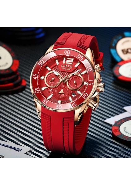 Gül Altın Mavi L Lıge Moda Erkek Saatler Spor Kuvars Izle Adam Marka Lüks Kol Saatleri Chronograph Su Geçirmez Rahat Saat Montre Homme (Yurt Dışından)