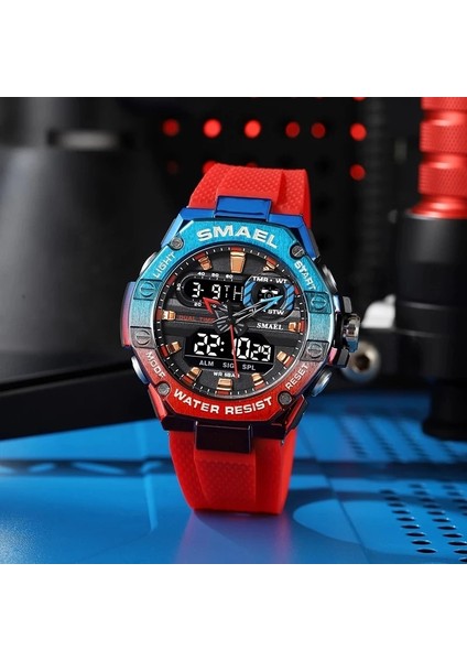 8066 Grı Smael Spor Izle Adam Çift Zamanlı Saat Erkekler Için LED Işık Izle Alarm 8066 Moda Spor Saatler Askeri S Shiock Kol Saati (Yurt Dışından) fırsatları