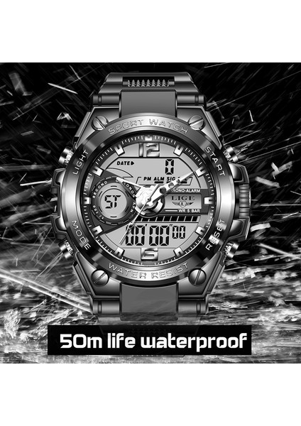 Altın Siyah Lıge Erkekler Askeri Izle Üst Marka 50 M Su Geçirmez Kol Saati LED Çalar Saat Spor Izle Erkek Relogios Masculino Spor Izle Erkekler (Yurt Dışından) fırsatları