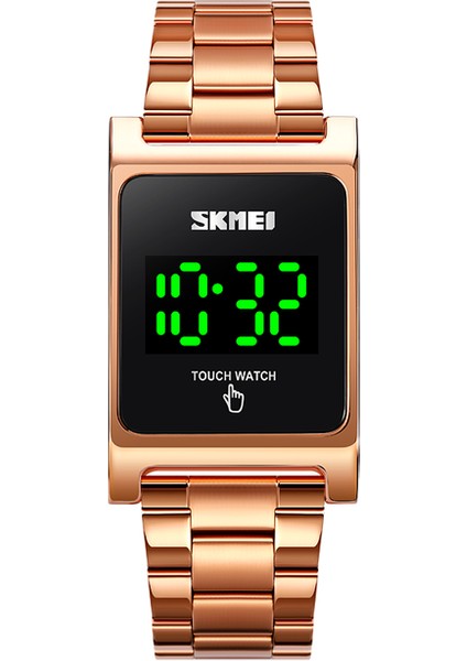 Gül Altın Skmeı Marka Moda Dokunmatik Ekran Dijital Saat Erkekler Su Geçirmez LED Işık Tarih Erkekler Kol Saatleri Elektronik Saat Hediye Reloj 1869 (Yurt Dışından)