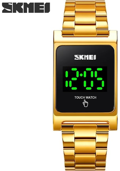 Gül Altın Skmeı Marka Moda Dokunmatik Ekran Dijital Saat Erkekler Su Geçirmez LED Işık Tarih Erkekler Kol Saatleri Elektronik Saat Hediye Reloj 1869 (Yurt Dışından)