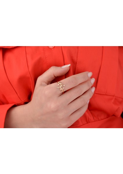 Zeytin Dalı Yüzük Yaprak Yüzük 14 Ayar Altın fiyatları