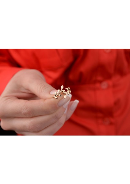 Zeytin Dalı Yüzük Yaprak Yüzük 14 Ayar Altın fırsatları