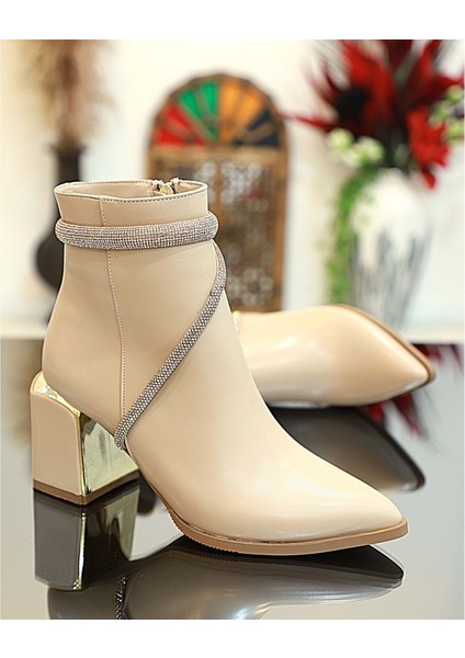 1761-248028 Tpu Tabanlı Ayna Ökçeli Kadın Klasik Bot - NKT01761-NUDE-37 fiyatları