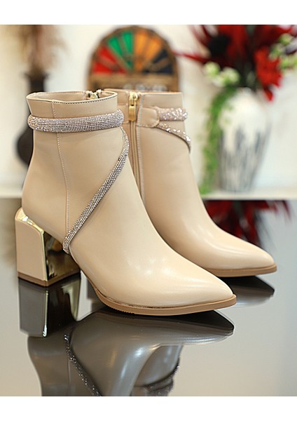 1761-248028 Tpu Tabanlı Ayna Ökçeli Kadın Klasik Bot - NKT01761-NUDE-37 modelleri