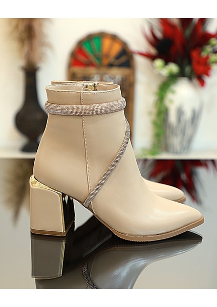 1761-248028 Tpu Tabanlı Ayna Ökçeli Kadın Klasik Bot - NKT01761-NUDE-37 fırsatları