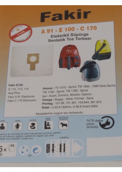 A 91-E 100- C 170(2 PAKET 10 ADET) modelleri