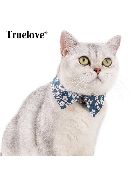 Çiçek Desenli Mavi Kedi-Köpek Boyun Tasması modelleri