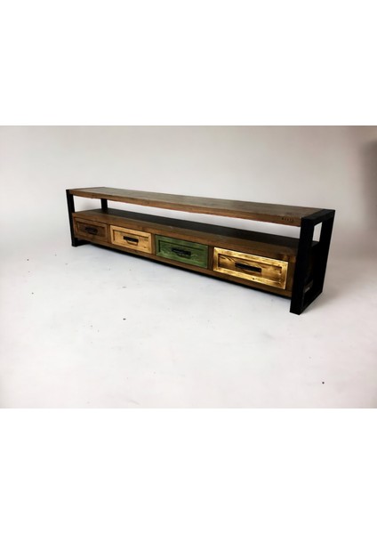 Almond Doğal Ahşap Çekmeceli Tv Ünitesi -200 x 45 x 55 cm -Ceviz Renk fiyatları
