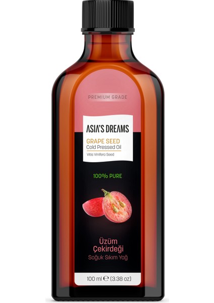 Asia's Dreams Üzüm Çekirdeği Soğuk Sıkım Yağ 100 ml