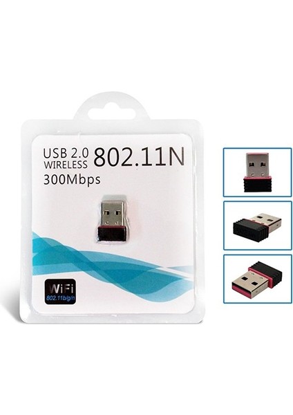 USB 2.0 Wireless Nano 802.11N 300 Mbps Wifi Adaptör