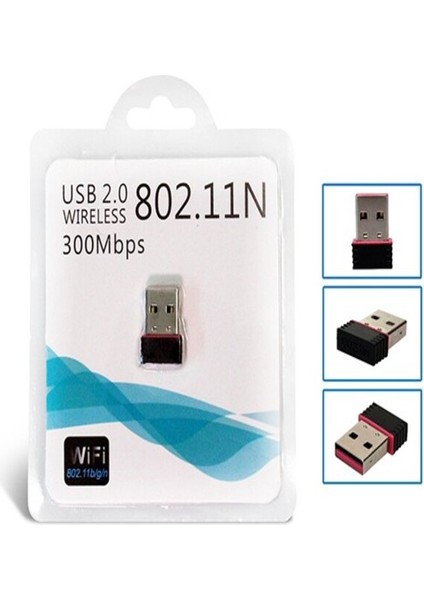 USB 2.0 Wireless Nano 802.11N 300 Mbps Wifi Adaptör